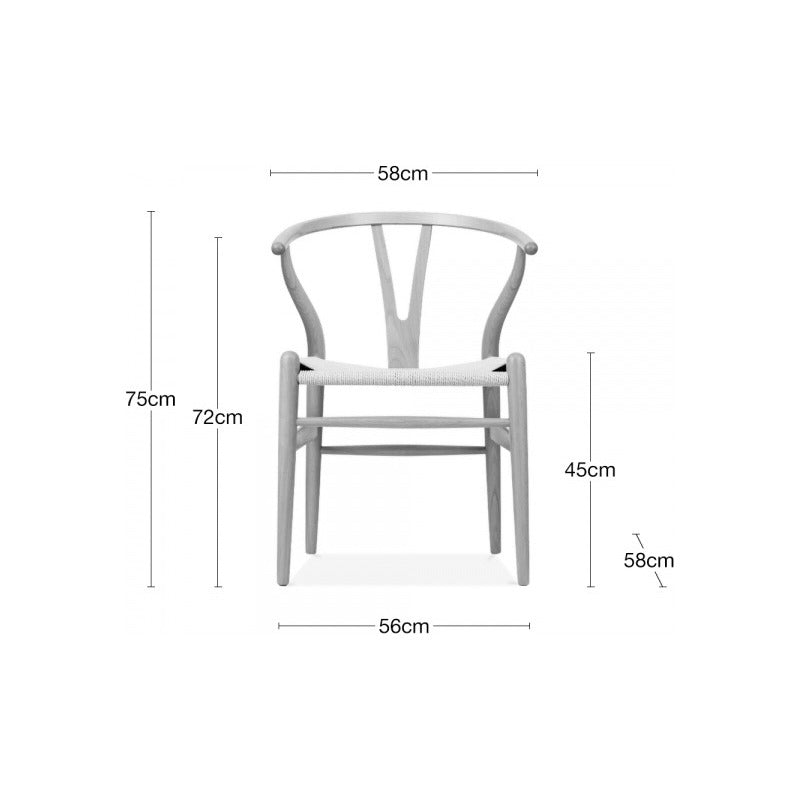 Paquete De 2 Silla Wishbone Color Nogal Con Asiento Negro