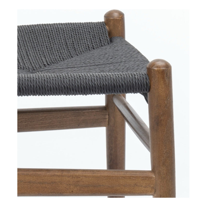Paquete De 2 Silla Wishbone Color Nogal Con Asiento Negro