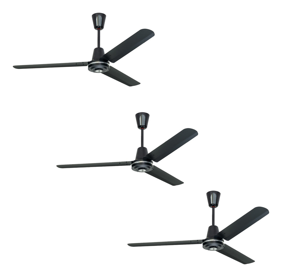 Paquete De 3 Ventiladores Copacabana Ii Negro Aspas De Acero