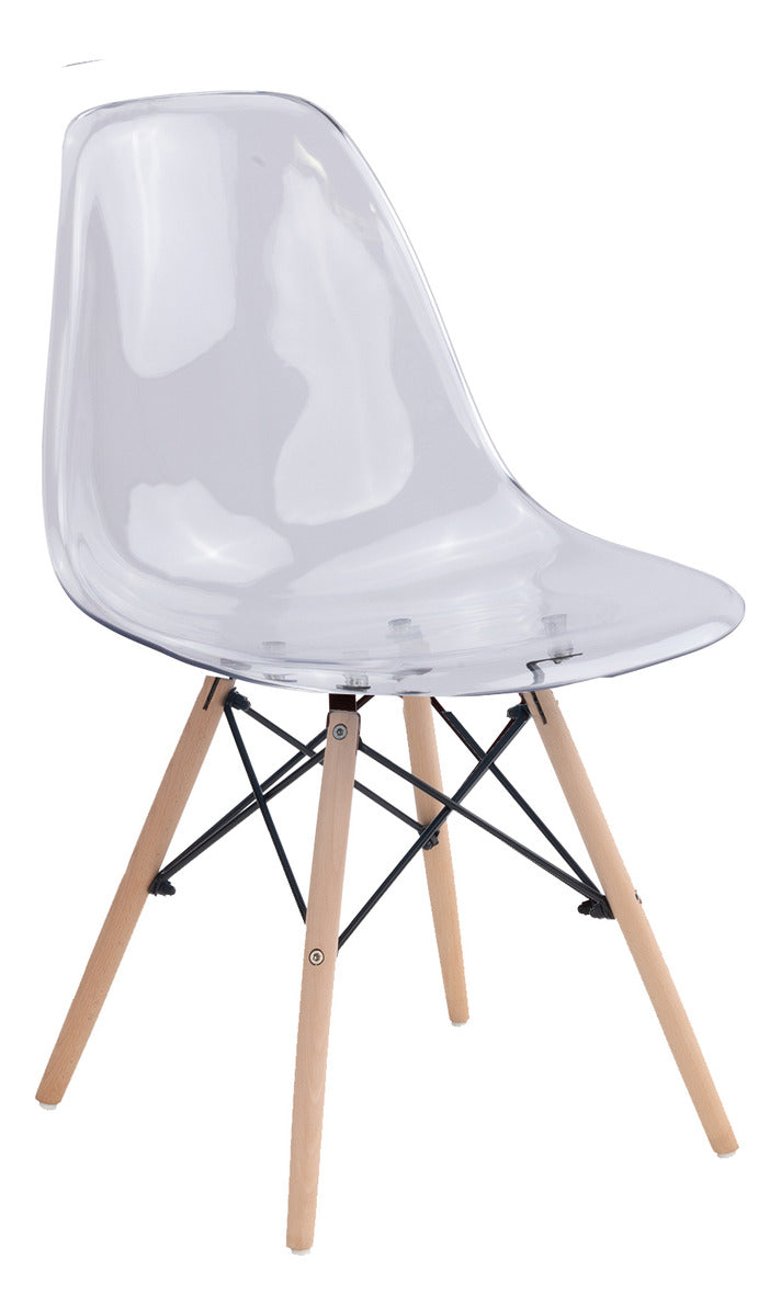 Sillas Minimalistas Eames, Paquete De 4 Unidades transparente