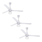Paquete De 3 Ventiladores Copacabana 2 Lamina Con Luz Blanco