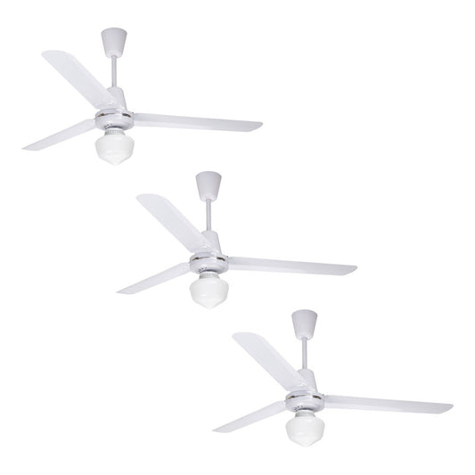 Paquete De 3 Ventiladores Copacabana 2 Lamina Con Luz Blanco