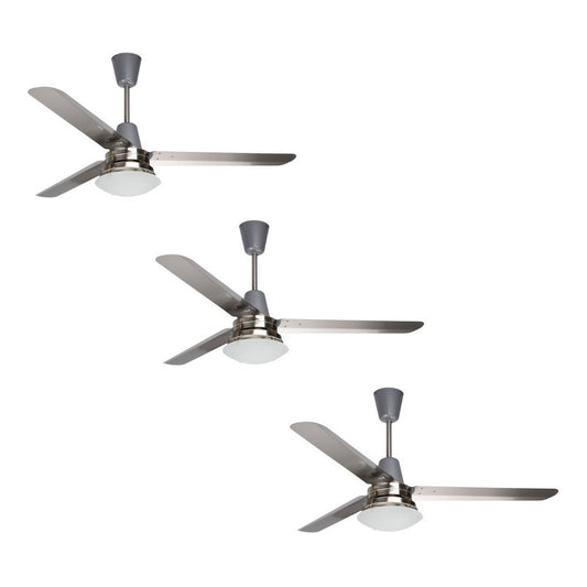 Paquete De 3 Ventiladores Copacabana Ill, Níquel, 3 Aspas.