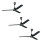 Paquete De 3 Ventiladores Copacabana Ii Negro Aspas De Acero