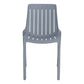 Silla De Comedor Stripe Apilable Plástico Color Gris Moderna