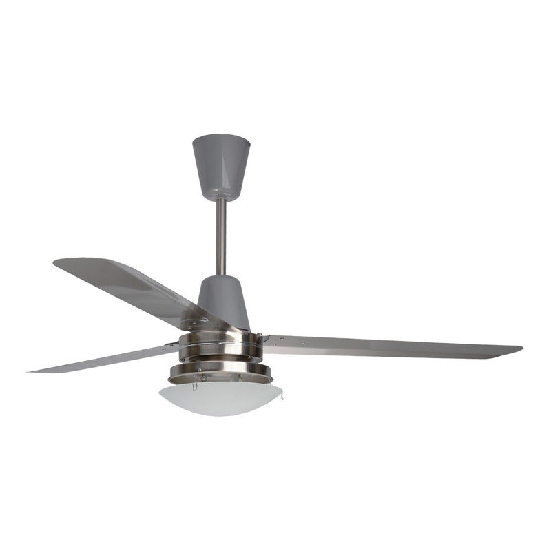 Ventilador Copacabana3 Conluz Niquel, 3 Aspas Acero Inox,56