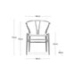 Paquete De 2 Silla Wishbone Color Nogal Con Asiento Negro