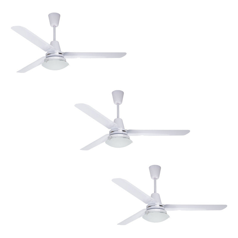 Paquete De 3 Ventiladores De Techo Copacabana 3 Blanco Alumi