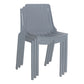 Silla De Comedor Stripe Apilable Plástico Color Gris Moderna