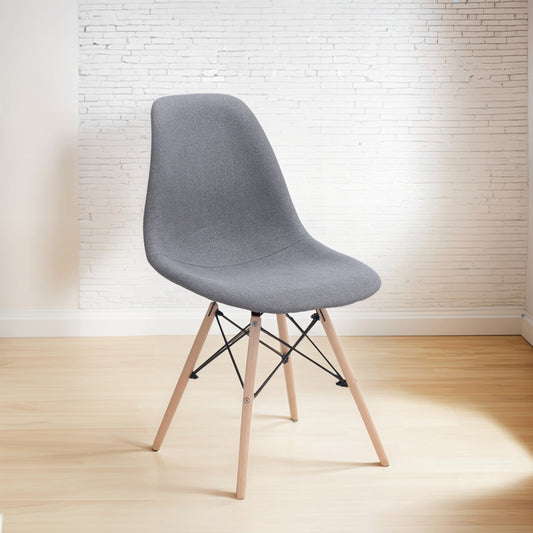 Sillas Minimalistas Eames, Paquete De 4 Unidades Tapizada En Tela Gris