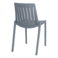 Silla De Comedor Stripe Apilable Plástico Color Gris Moderna
