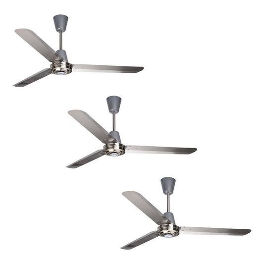 Paquete De 3 Ventiladores Copacabana Il, Níquel, 3 Aspas.