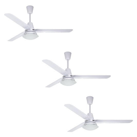 Paquete De 3 Ventiladores De Techo Copacabana lll, Blanco, aspas de Aluminio