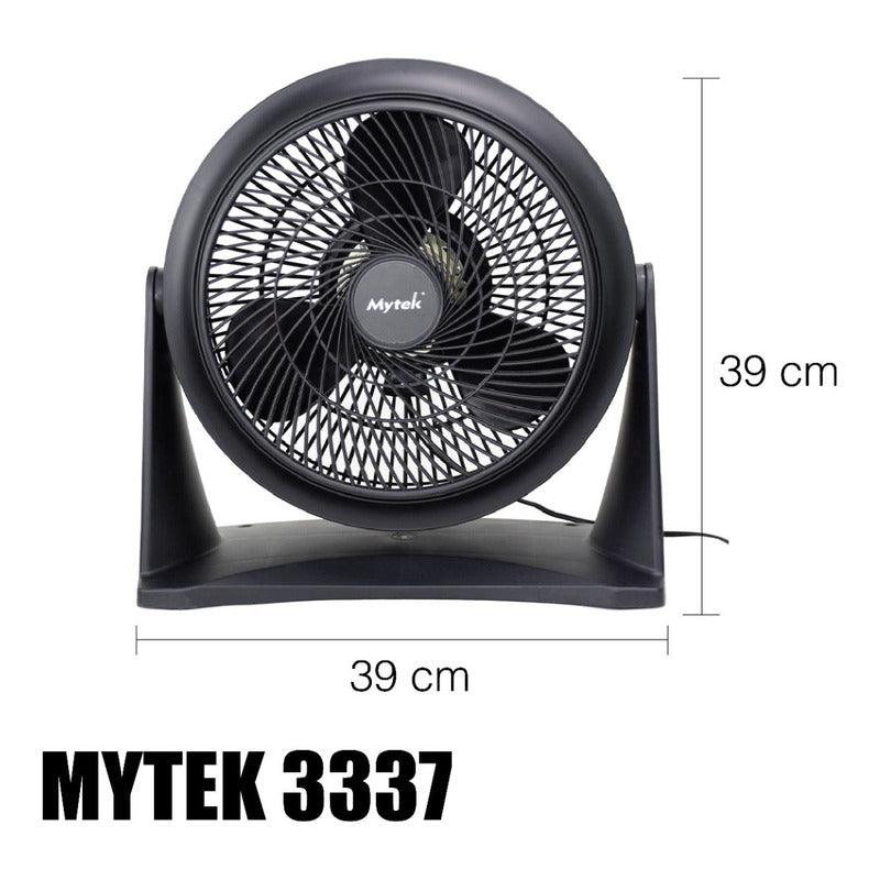 Ventilador De Piso y Pared Mytek 3337 De 12 Pulgadas Plástico Cantidad De Aspas 3 Color De La Estructura Negro.